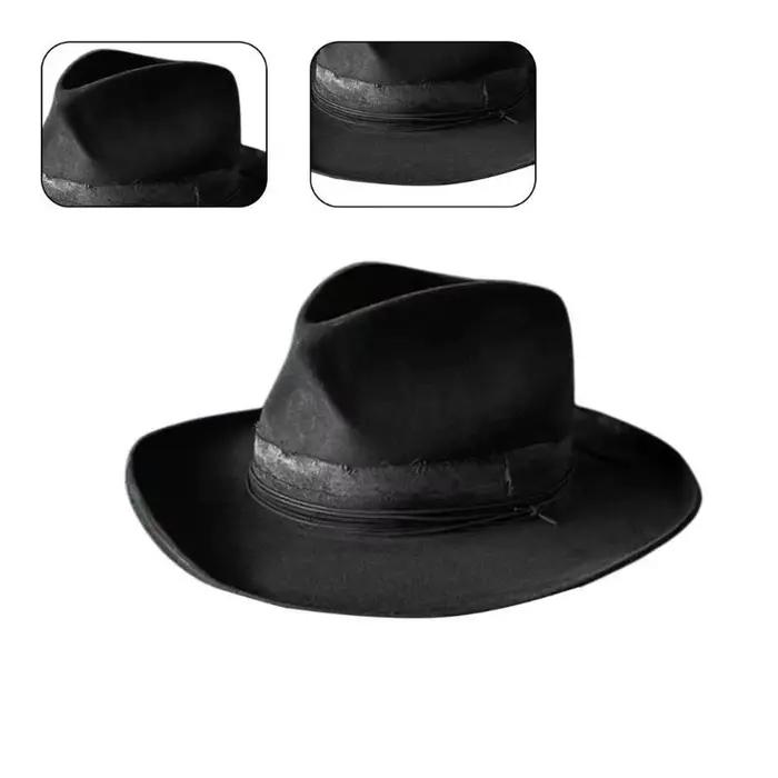 Chapeau rond Vintage à bord roulé