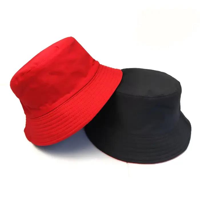 Chapeau Seau Noir à Pois Solides Multifonctionnel Polyvalent pour Adultes Occasions Extérieures Plage Pêche Activités Plein Air