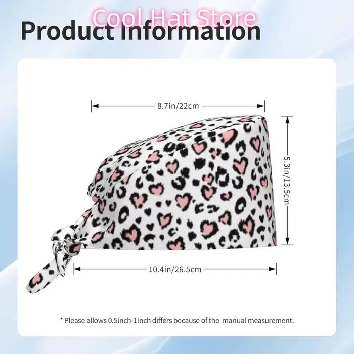 Casquette de travail léopard coeur rose pour femme