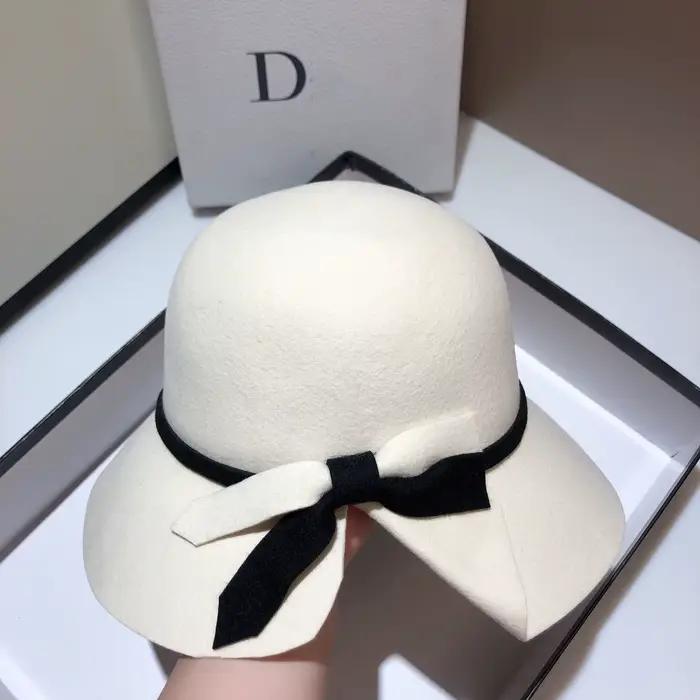 100% australien double face pure laine bassin chapeau étoile Sun Li même style haut-de-forme mode arc après fourche