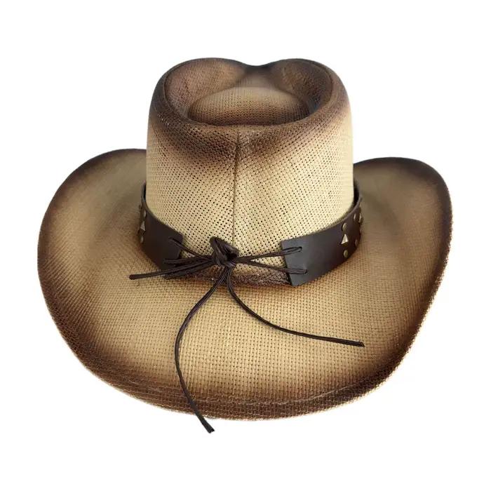 Chapeaux de Cowgirl décoratifs avec ceinture de tête de vache pour femmes et hommes