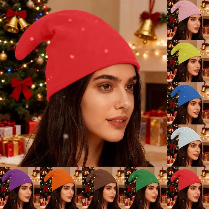Chapeau de noël de couleur unie