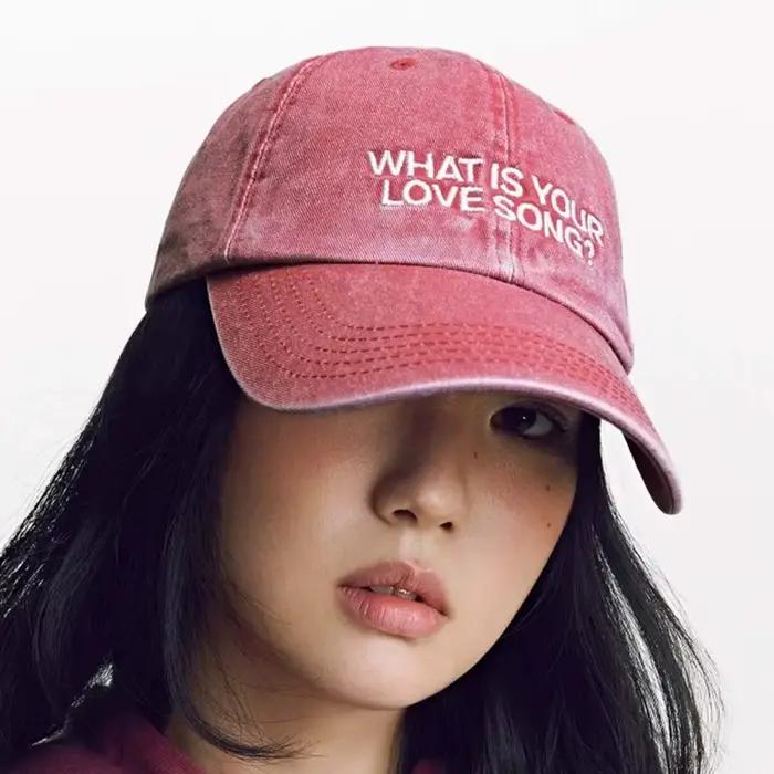 Casquette de baseball Kpop What Is Your Love Song World Tour Imprimée en Polyester Unisexe Mode Sport Occasionnels Fêtes Parc