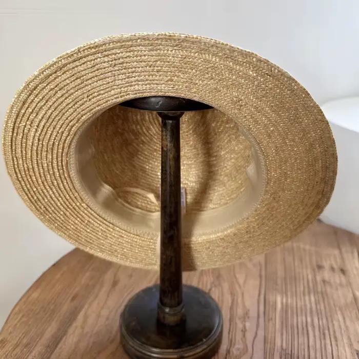 Chapeau de paille Bee, chapeau d'été à calotte plate