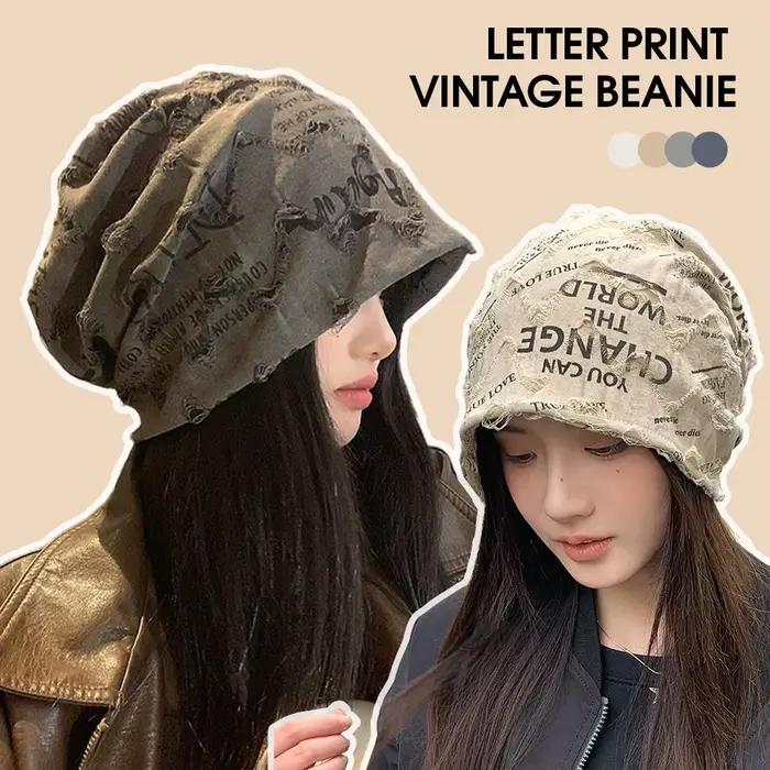 Mode pull à bord court empilable chapeau femmes personnalité grande tête mince Skullies bonnet Baggy