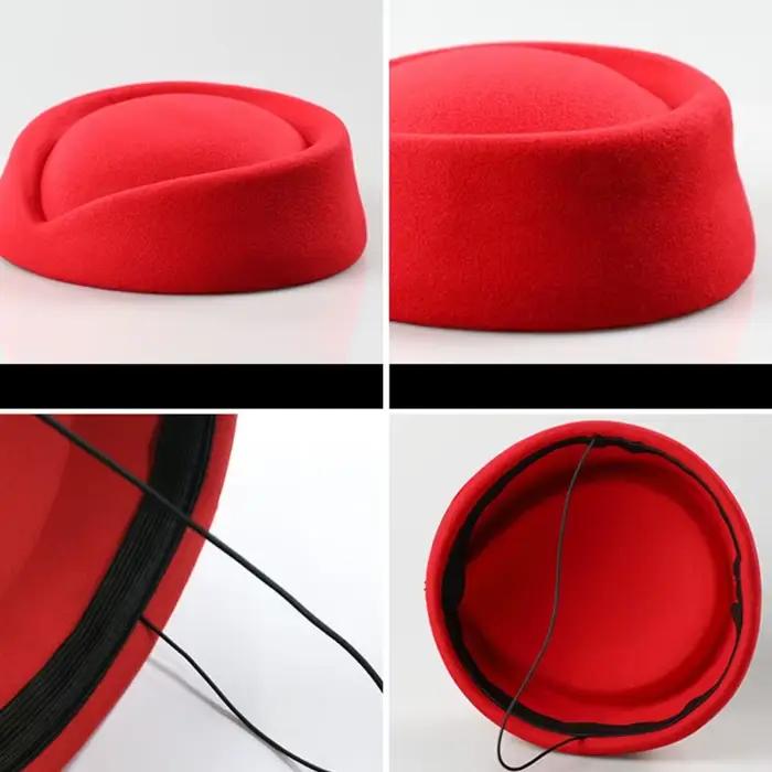 Chapeau Béret pour Hôtesse de l'Air, Casquette d'Officier de Bord, Chapeau Vintage, Uniforme d'Hôtesse, Chapeau en Forme de Goutte d'Eau, Accessoire Polyvalent pour Femmes, Pour Fêtes et Soirées