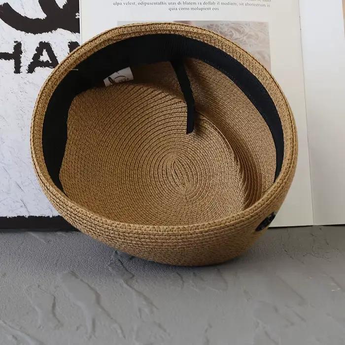 Béret en paille respirant style français élégant pour femmes occassions quotidiennes et de vacances décontracté