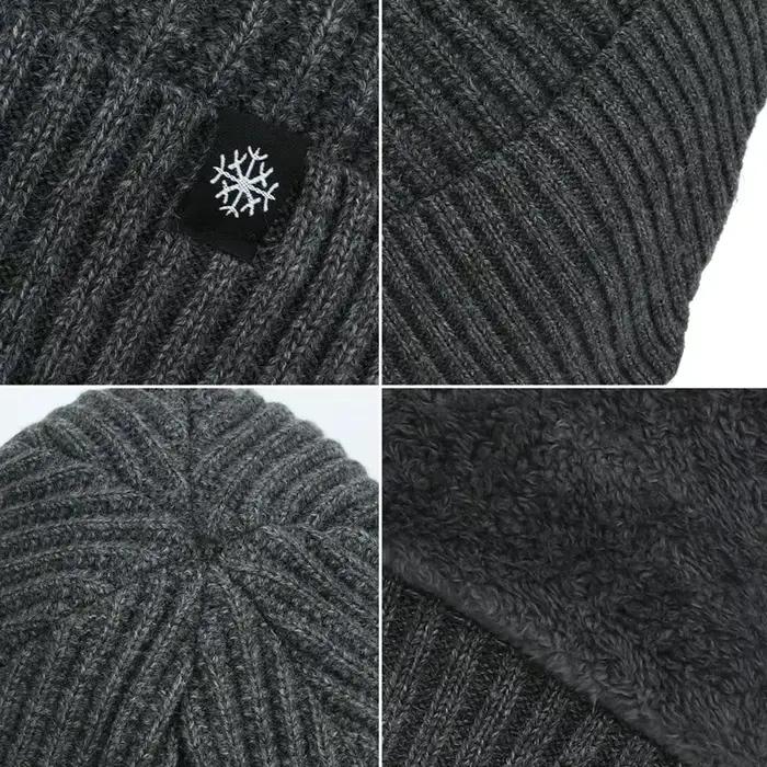 Chapeau tricoté d'hiver pour hommes en plein air avec capuche d'oreille chaude en velours