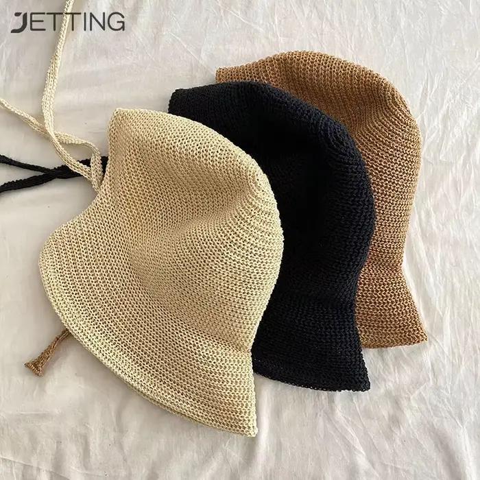 Bonnets de régence en paille de lin pour femmes