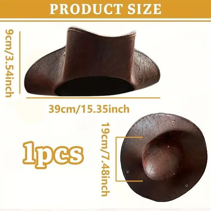 Capitaine Pirate des Caraïbes Chapeau tricorne en cuir marron Unisexe Cowboy CosplayParty Costume