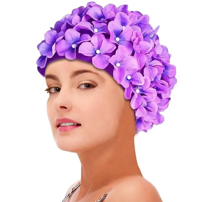 Bonnet de bain 3D à fleurs