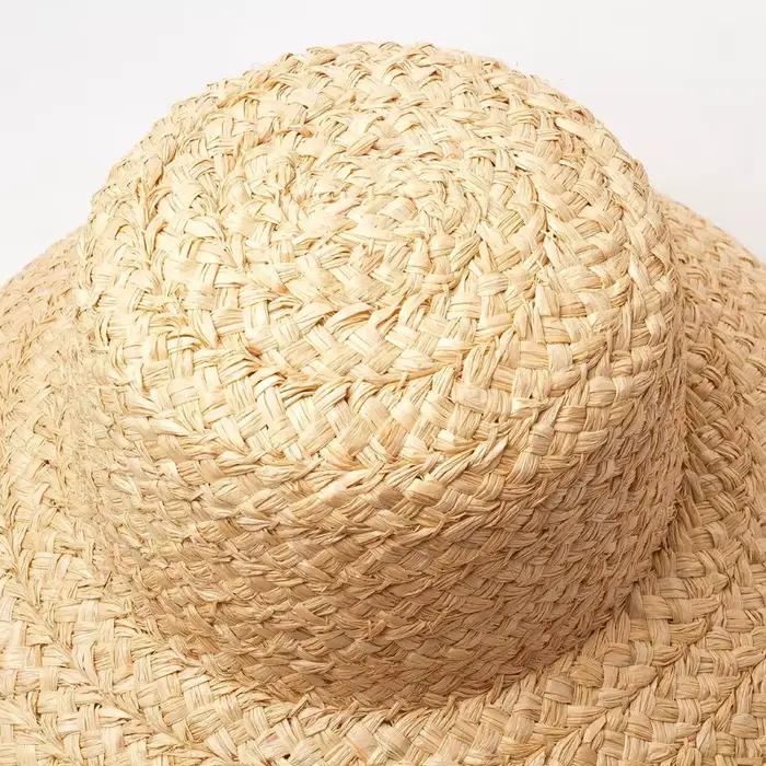 Chapeau de paille en raphia fait à la main pour femmes