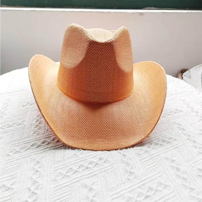 Chapeau de cowboy d'été bleu lac rétro et élégant pour homme et femme occasions décontractées printemps été plages voyages