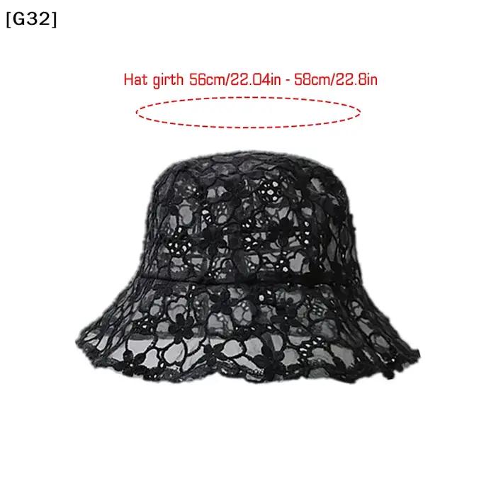Chapeau Bob en Dentelle à Fleurs Creuses
