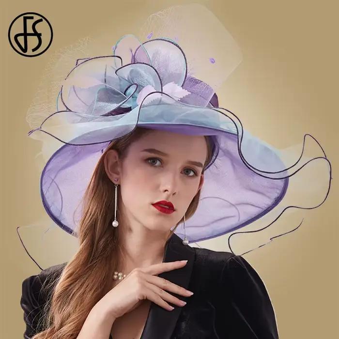 Chapeau d'église noir élastique pour femme