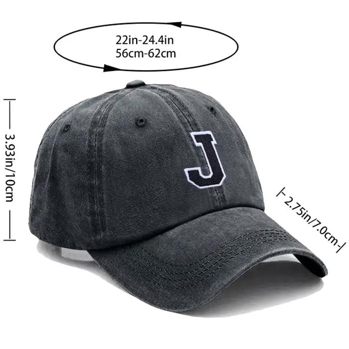 Lettre initiale A-Z broder casquette de Baseball pour hommes femmes lavé coton noir chapeau mode équipe Sport visières casquettes de relance