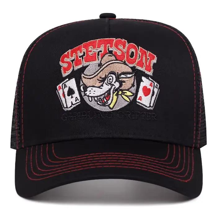 2025 personnalisé nouveau chapeau de baseball STETSON tête de loup Poker camion