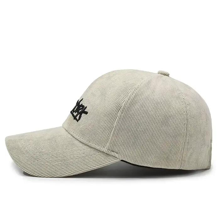 Casquette de baseball en velours côtelé tendance pour femme