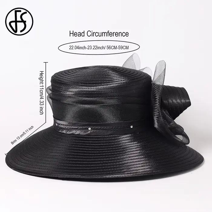Chapeau de cérémonie pour femme - Chapeau melon à large bord avec nœud