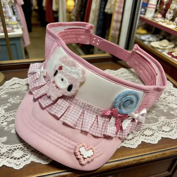 Casquette de baseball ajourée rose bonbon pour femme
