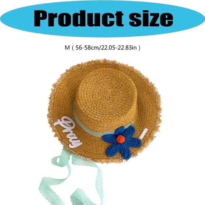 Chapeau paille en papier tissé à main 39BB avec motifs floraux