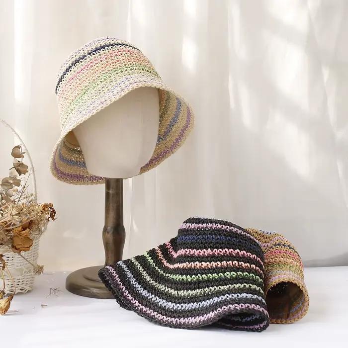 Chapeau de paille au crochet pour femmes