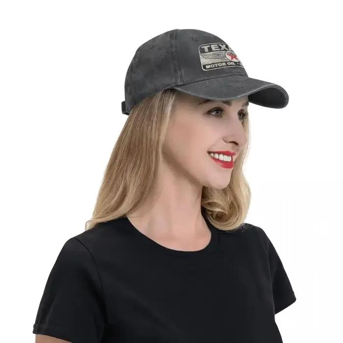 Texaco signe Denim casquette de Baseball Wotor huile hommes femmes imprimer Hip Hop chapeaux décontracté chasse Camping