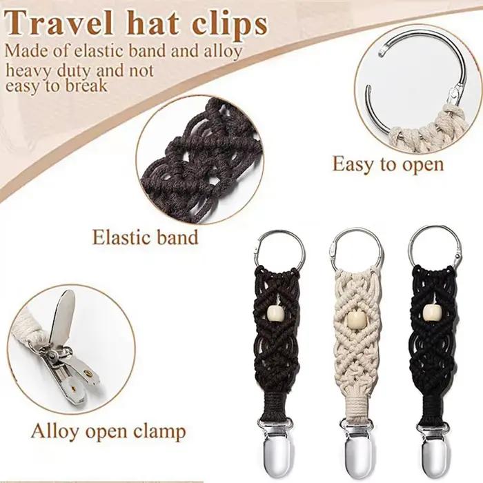 Clip de chapeau en cuir de voyage