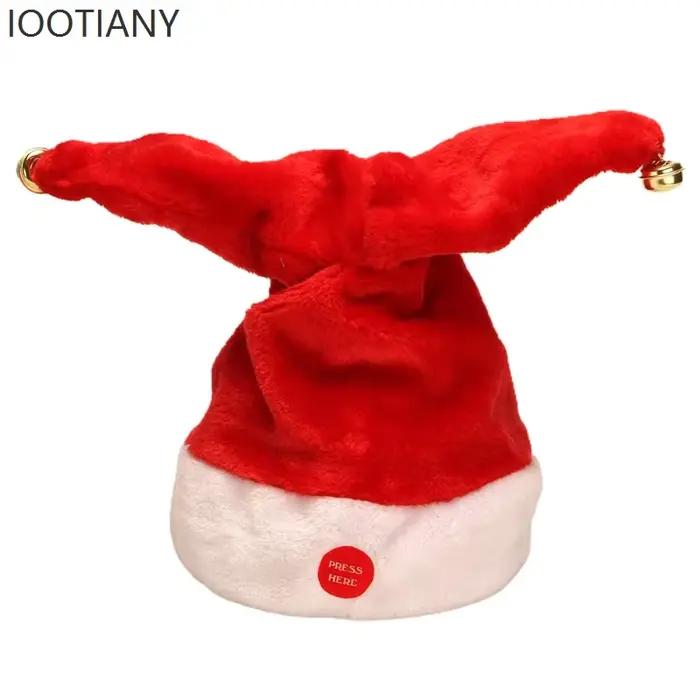 Chapeau de Noël Électrique Chantant et Dansant Balançoire Musique Accessoire Cosplay Pour Fêtes Occasions Spéciales