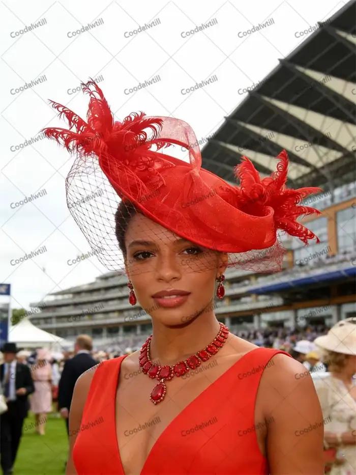 Fascinateur élégant en polyester pour femmes, bandana chic pour mariage, soirée formelle, cocktail, derby, dîner de gala