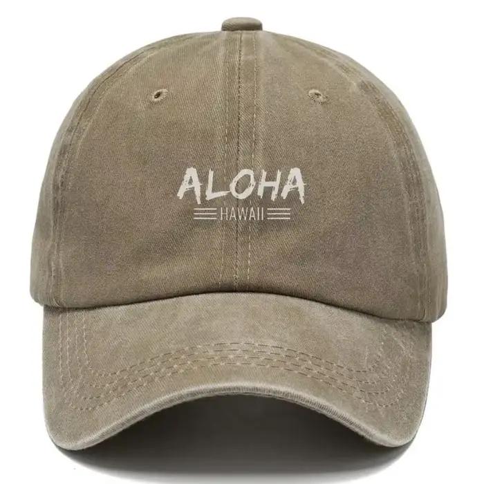 Casquettes de baseball en coton lavé style hawaïen Aloha