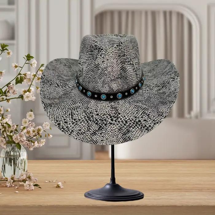 Chapeau de Cowgirl à motif serpent pour femmes et hommes