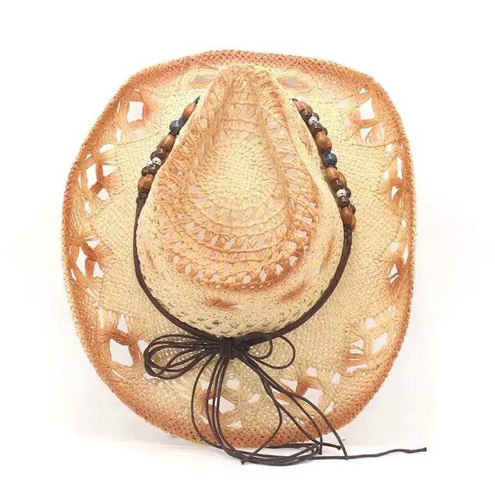 Chapeau de Cowboy Créatif en Paille Bouclée pour Femme