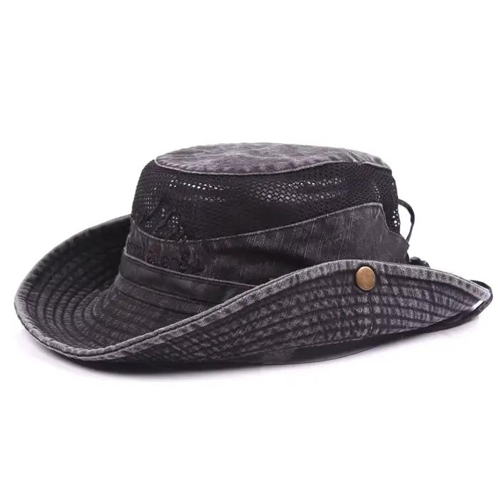 Chapeau de seau en coton pour homme protection solaire randonnée plage pêche jungle été extérieur sport style moderne