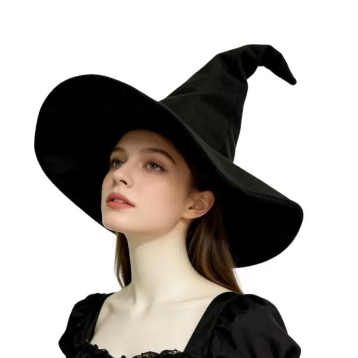 Chapeau de sorcière noir torsadé