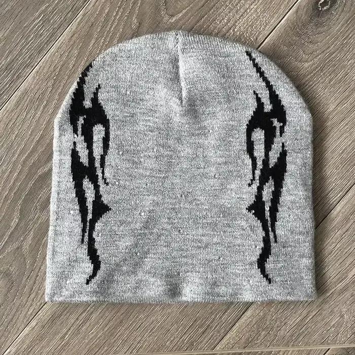 HS logo Sports Flame Beanie tricoté décontracté laine chapeau froid