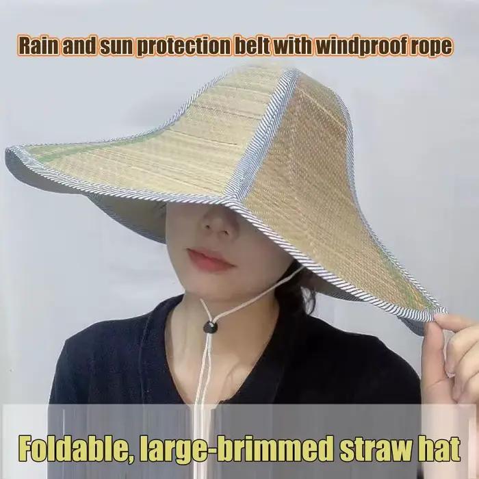 Chapeau de soleil pliable double face à large bord protection UV respirant réglable léger pour extérieur voyages plage activités de plein air
