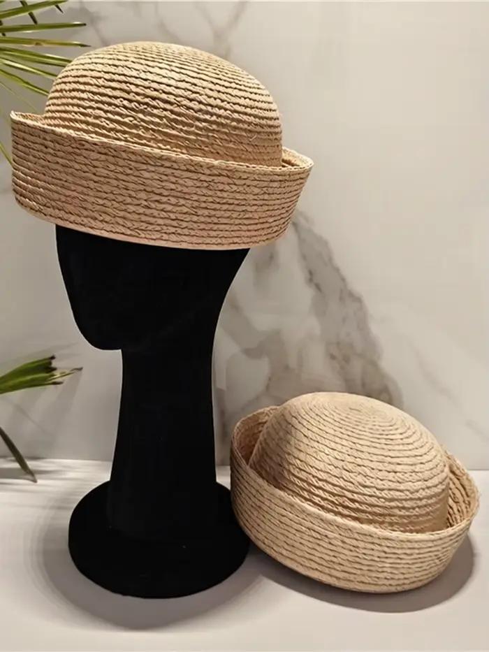 Chapeau de marin en polyester pour femmes, style Ins Blogger, chapeau pillbox vintage, chapeau de soleil pour plage et mariage, bérets pour occasions spéciales
