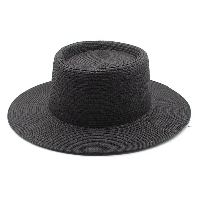 Nouveau Chapeau Panama Rétro Français en Paille Concave pour Femme