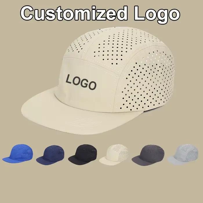 Casquette de baseball à 5 panneaux en nylon personnalisable pour homme et femme protection solaire toute l'année style décontracté occassions variées