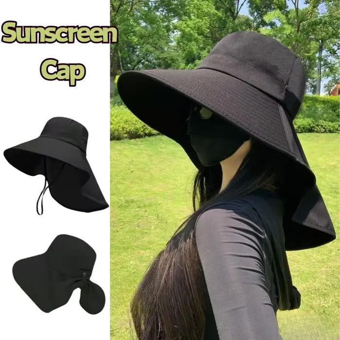 Chapeau de soleil pour femmes avec rabat de cou UPF 50 + protection UV randonnée plage châle casquette