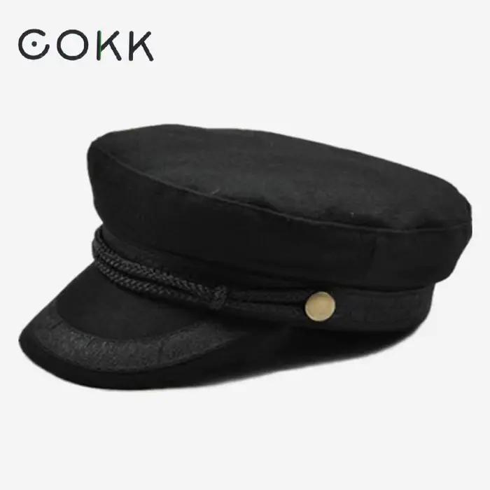 COKK – casquette militaire noire pour femmes