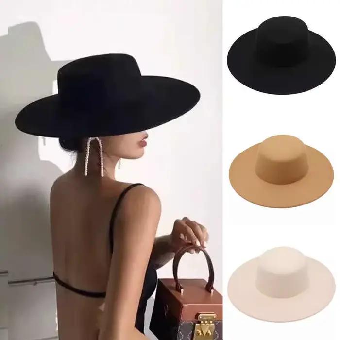 Flatcap nouveau français élégant casquette plate Dame chapeau rétro large bord feutre