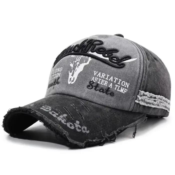 Casquette de baseball rétro délavée, chapeau de soleil ancien et réglable