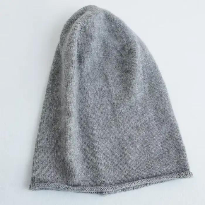 Bonnet ample en cachemire 35% pour femmes, tricoté doux et chaud, style sport, pour grands crânes, usage quotidien, automne, hiver, printemps