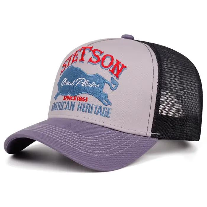 2025 personnalisé nouveau chapeau de camion STETSON ours rouge respirant maille
