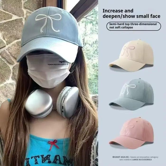 Casquette de baseball rose avec nœud pour femmes protection solaire extérieure style sport confortable voyage romantique