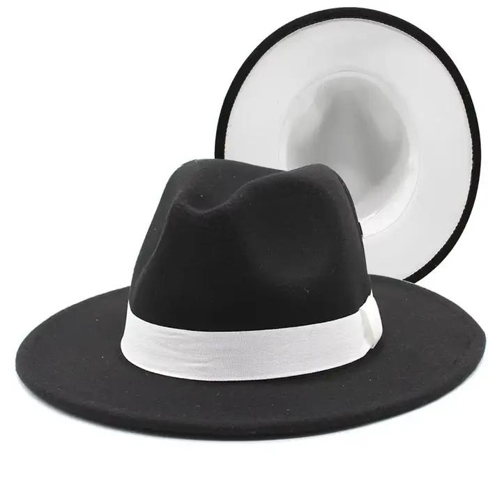 Chapeau haut de forme en laine assressentià double face pour hommes et femmes