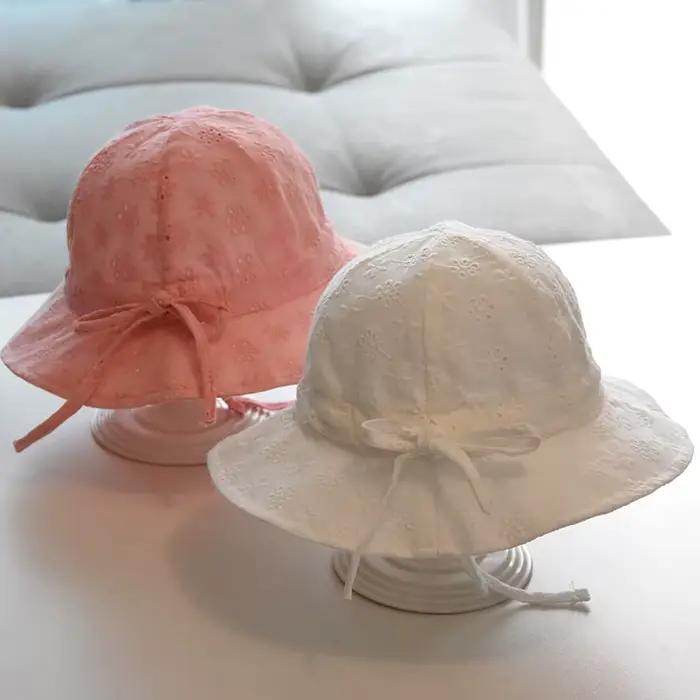 Chapeau Panama en dentelle pour bébé fille
