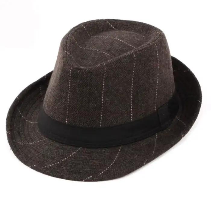 Chapeau bol pour hommes Style occidental à carreaux fudoras